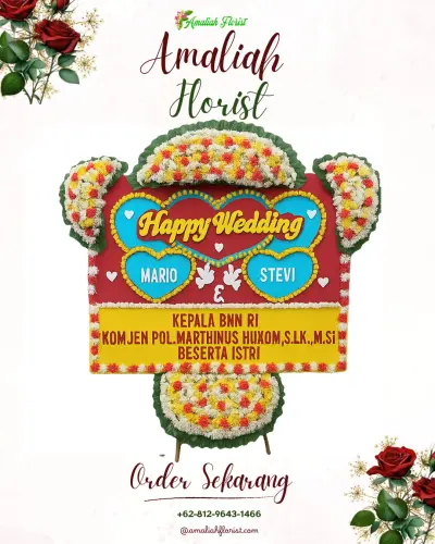Karangan Papan Bunga Pernikahan di Duyu